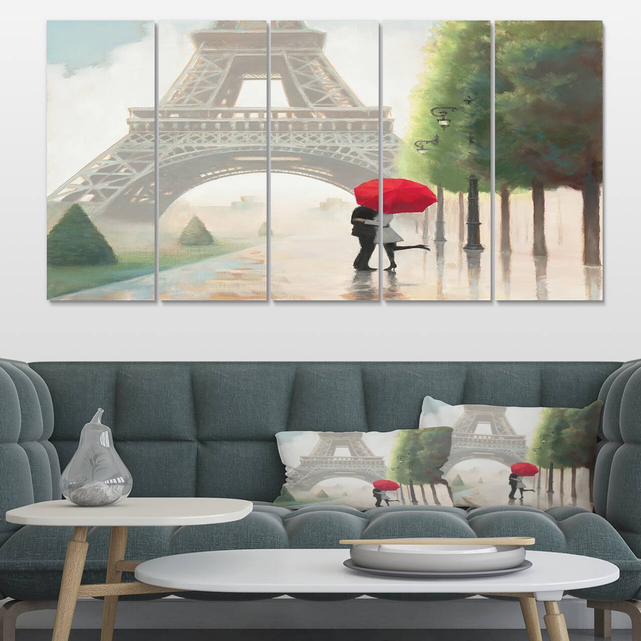 Designart - Paris Romance Couples III - French Country Premium Canvas Wall Art
